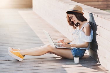 Young woman using a laptop