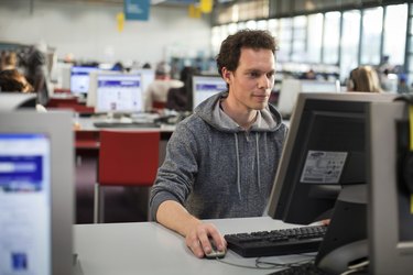 student at the computer