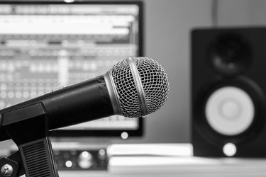 microphone in recording studio