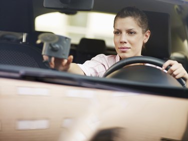 woman using global positioning system