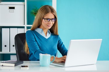 Young business woman working