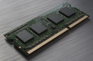 Computer chip on brushed metal
