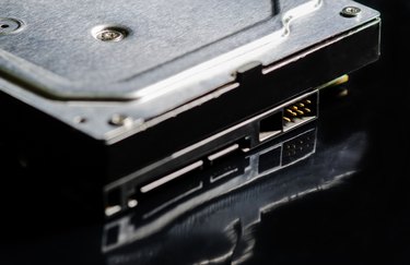 Close up of hard drive from the computer