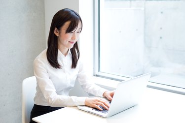 Woman using a laptop