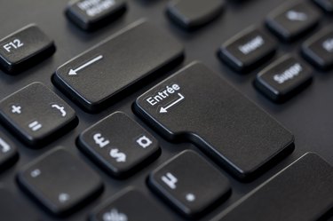 Close up of a black computer french keyboard