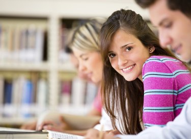 Woman with a study group