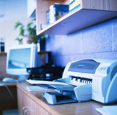 close-up of a printer in an office