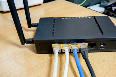 Modem router network hub with cable connecting