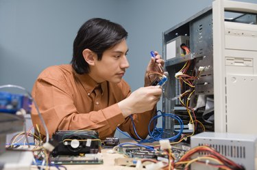 Man repairing computer