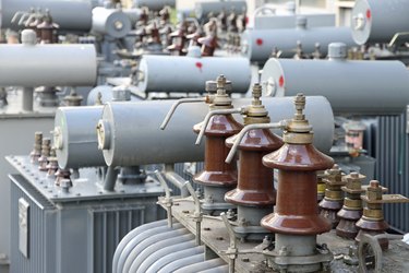 power transformer in a powerplant