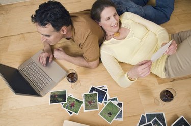 Couple with photographs