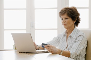 Woman shopping online