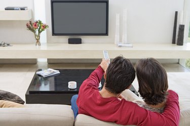 Couple watching television