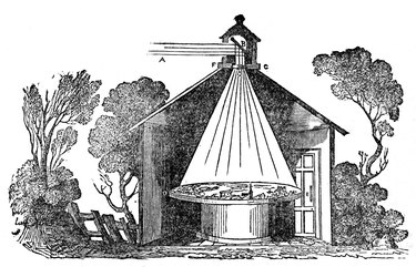 Depiction of a camera obscura