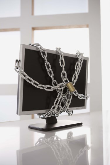 Chains on computer monitor