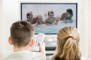 Children watching television