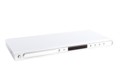 DVD player on white background
