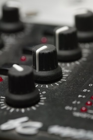 Control dials on sound equipment