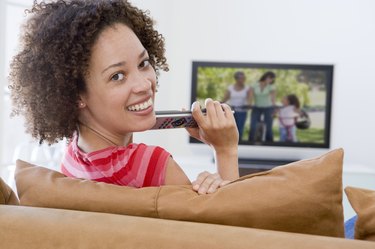 Woman watching television