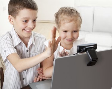 Children communicate with online