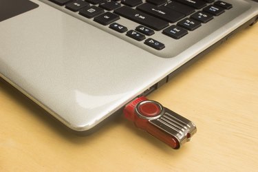 laptop and flash drive