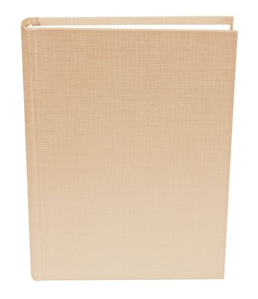 Beige book standing isolated