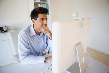 Casual businessman working at his desk