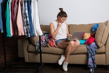 Woman and her wardrobe