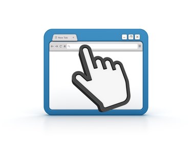 Internet Browser with Computer Hand Cursor