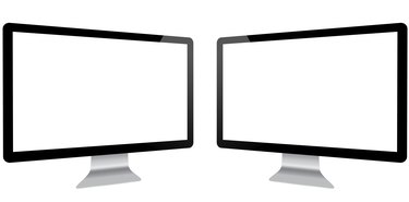 Two monitors productivity concept