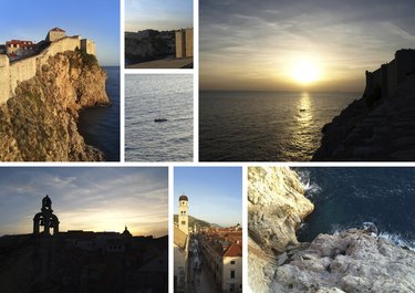 View from Dubrovnik walls, Croatia: collage of photos, card, postcard