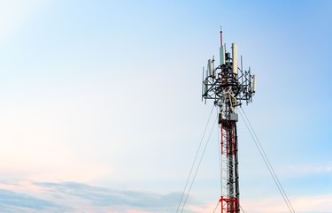 tower mobile phone on evening sky