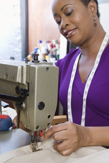 Woman working at sewing machine
