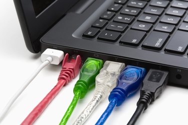 Laptop with computer cables