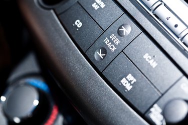 Close-up of controls for car stereo