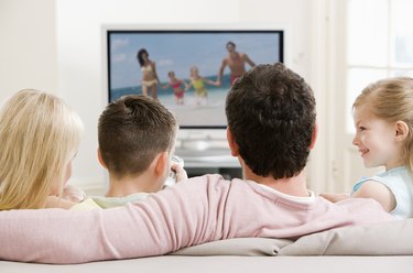 Family watching television