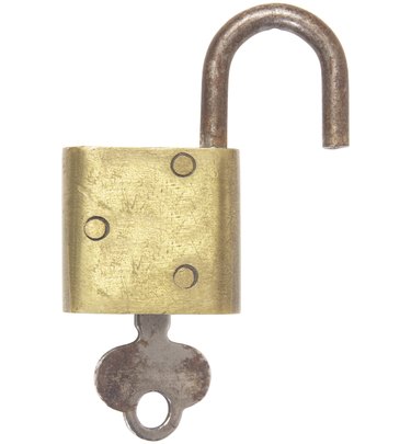Brass Padlock And Key