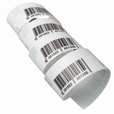 close-up of barcode tags
