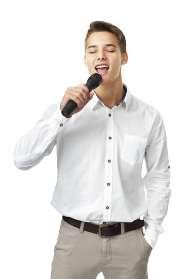 Young man singing