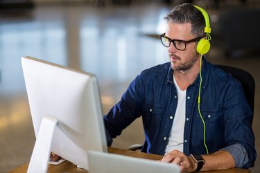 Man working on computer