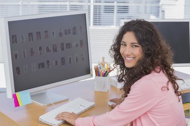 Pretty editor at her desk