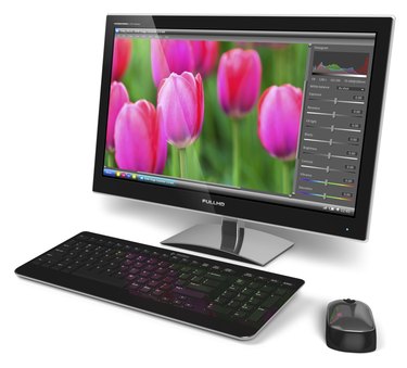 Desktop computer with photo editing software