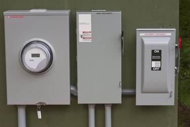 Close-up of an electric control panel