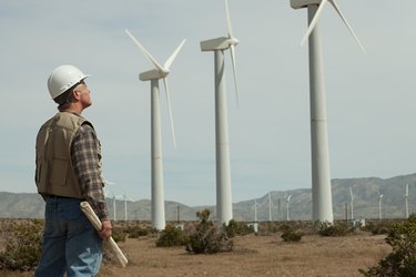 Engineer on a wind farm