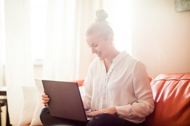 Woman working from home