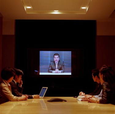 Group of business people in video conference meeting