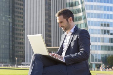 Businessman using a laptop