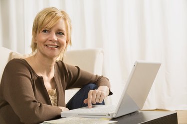 Woman using a laptop 