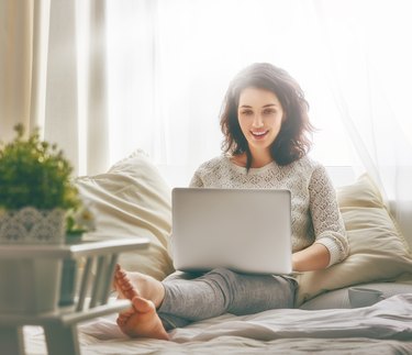 woman working on a laptop