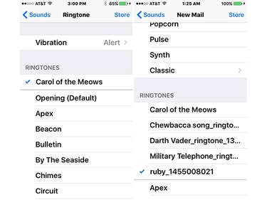 On your phone, choose the ringtone.
